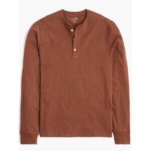 J.Crew Long Sleeve Henley Slub Cotton | Brown | Large